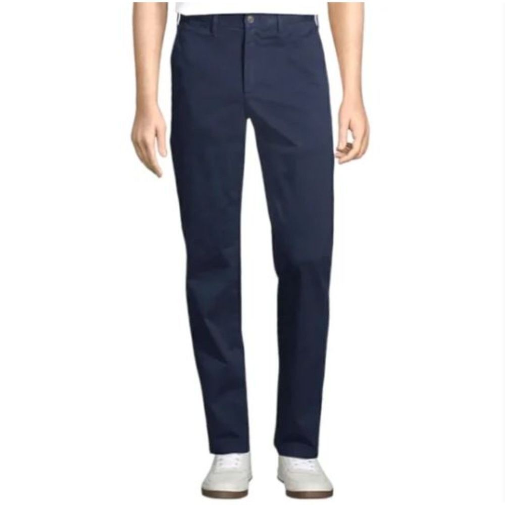 Lands'‎ End Tailored Fit Men's Chino Pants Navy Size 42